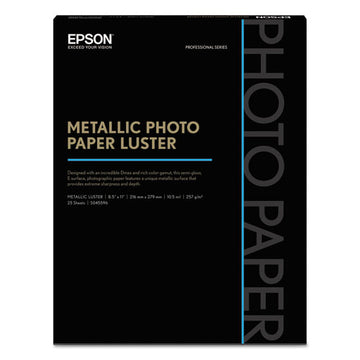 Epson® Professional Media Metallic Luster Photo Paper, 10.5 Mil, 8.5 X 11, White, 25-pack freeshipping - TVN Wholesale